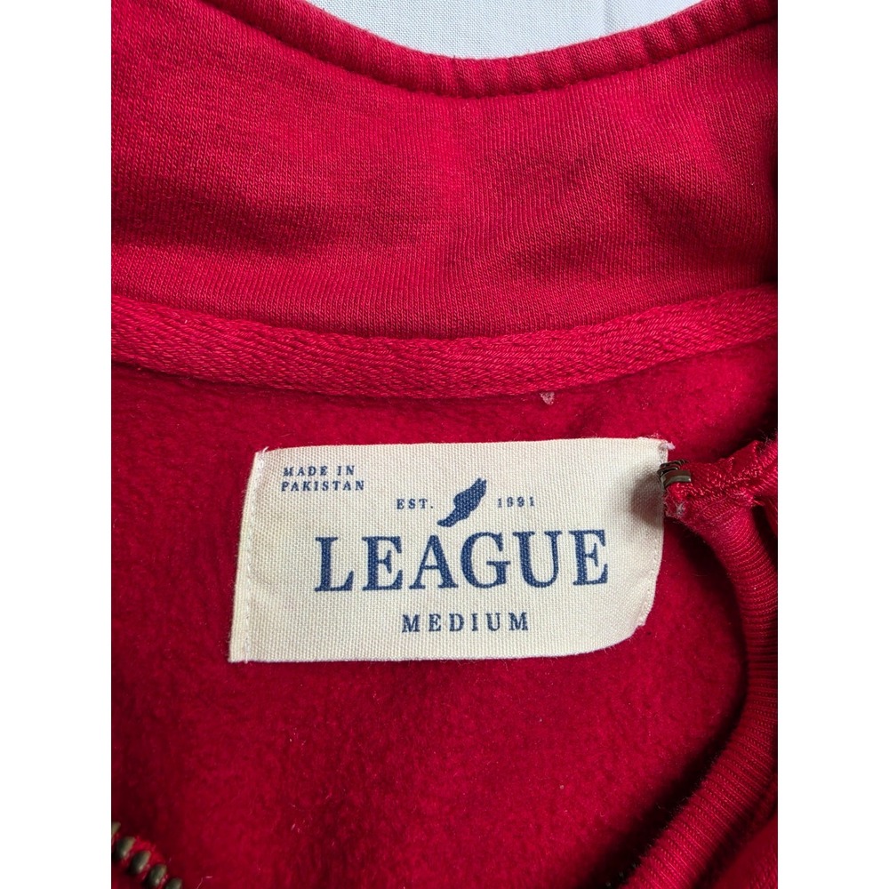 League Miami RedHawks Football Sweatshirt Men's Medium Red Fleece Lined 1/4 Zip - Picture 4 of 7